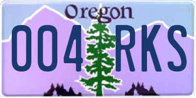 OR license plate 004RKS