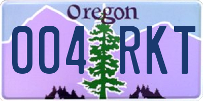 OR license plate 004RKT