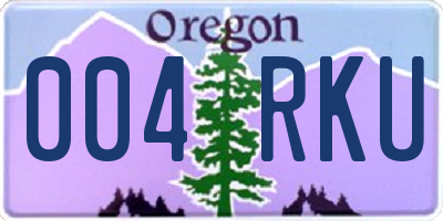 OR license plate 004RKU
