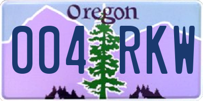 OR license plate 004RKW
