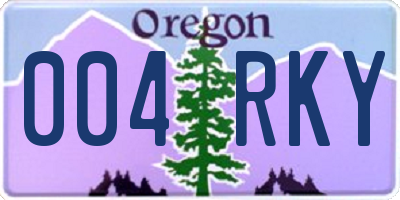 OR license plate 004RKY