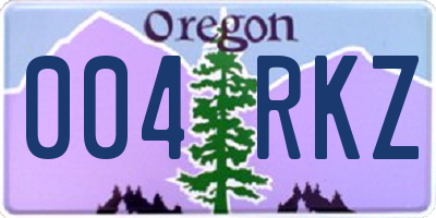 OR license plate 004RKZ