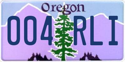 OR license plate 004RLI