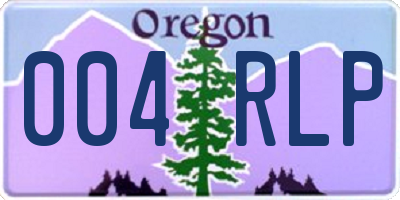 OR license plate 004RLP