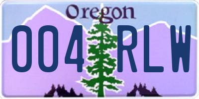 OR license plate 004RLW