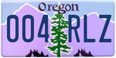 OR license plate 004RLZ