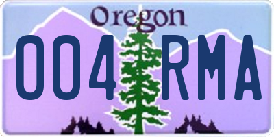 OR license plate 004RMA