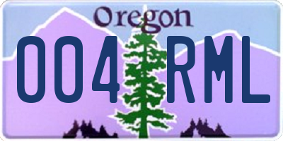 OR license plate 004RML