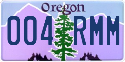OR license plate 004RMM