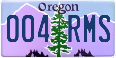 OR license plate 004RMS