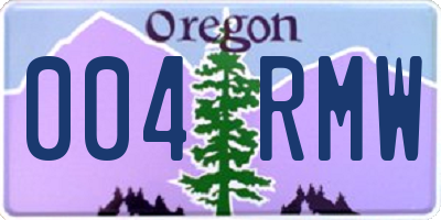 OR license plate 004RMW