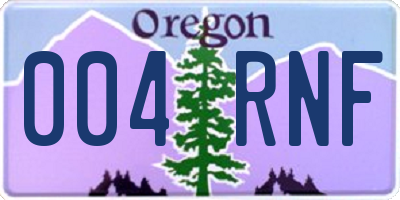 OR license plate 004RNF