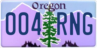 OR license plate 004RNG