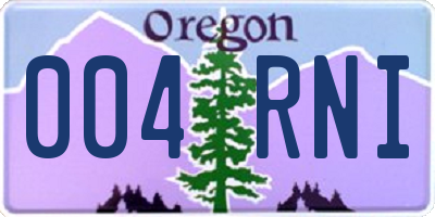OR license plate 004RNI