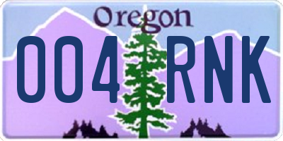 OR license plate 004RNK