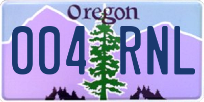 OR license plate 004RNL
