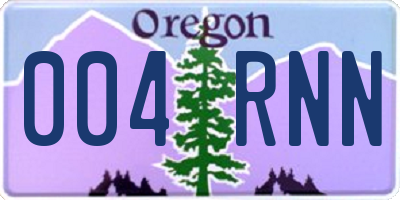OR license plate 004RNN