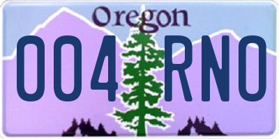 OR license plate 004RNO