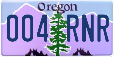OR license plate 004RNR