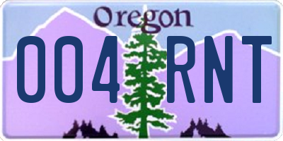 OR license plate 004RNT