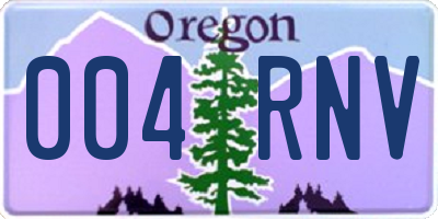 OR license plate 004RNV