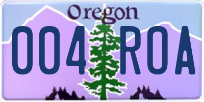 OR license plate 004ROA
