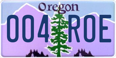 OR license plate 004ROE