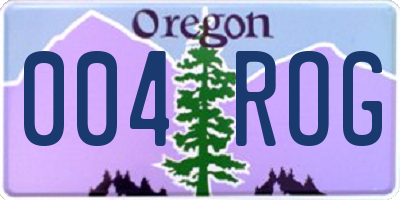 OR license plate 004ROG