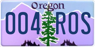 OR license plate 004ROS