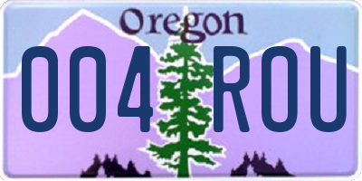 OR license plate 004ROU