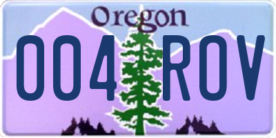 OR license plate 004ROV