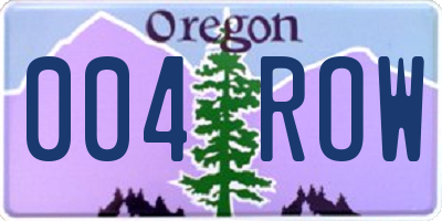 OR license plate 004ROW