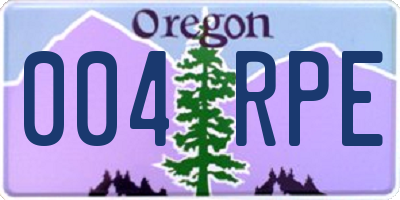 OR license plate 004RPE