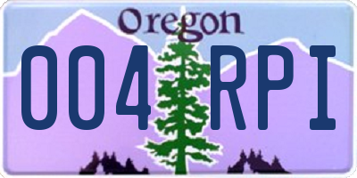 OR license plate 004RPI