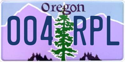 OR license plate 004RPL