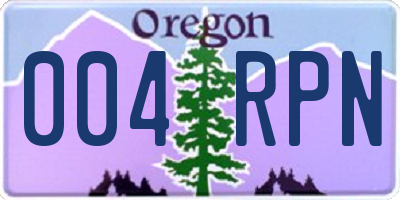 OR license plate 004RPN