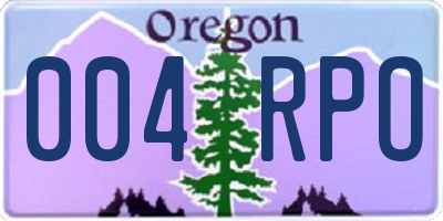 OR license plate 004RPO