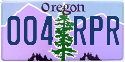 OR license plate 004RPR