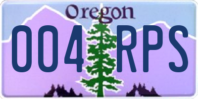 OR license plate 004RPS