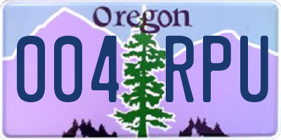 OR license plate 004RPU