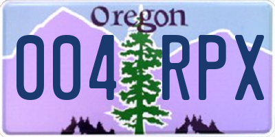 OR license plate 004RPX