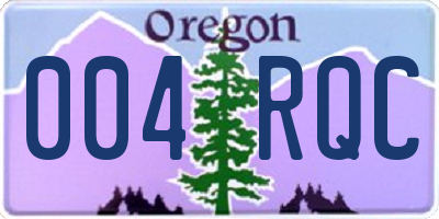 OR license plate 004RQC