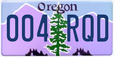 OR license plate 004RQD