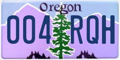 OR license plate 004RQH