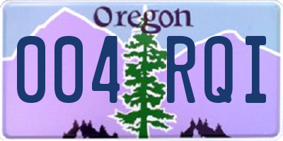 OR license plate 004RQI