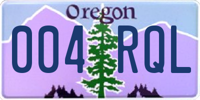OR license plate 004RQL