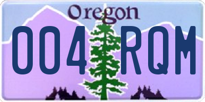 OR license plate 004RQM