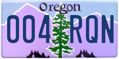 OR license plate 004RQN
