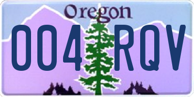 OR license plate 004RQV