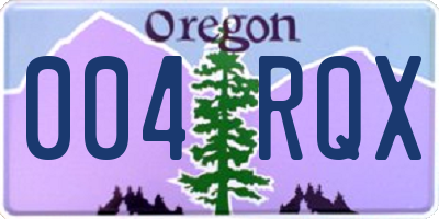 OR license plate 004RQX